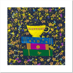 Floral Books and Coffee Lover Posters and Art